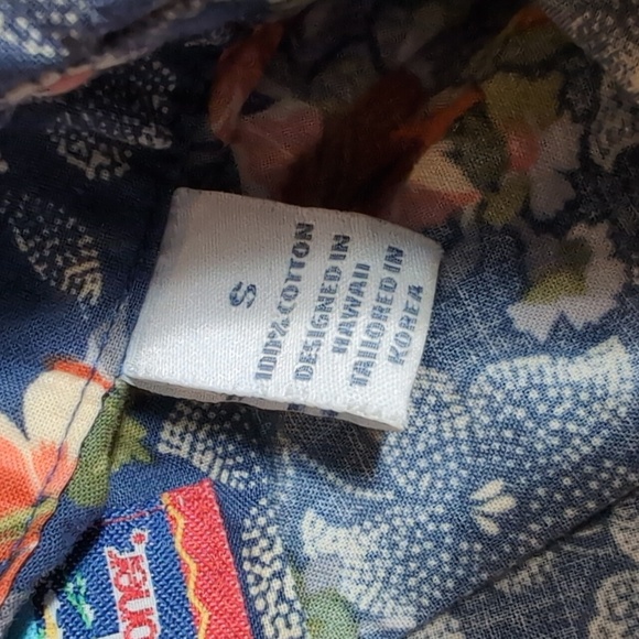 Joe Kealoha by Reyn Spooner Floral Pop Over Tunic Size Small In Blue And Red - Picture 3 of 8